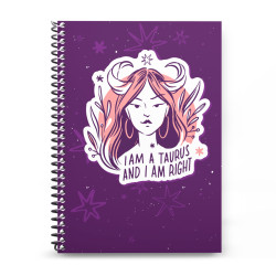 Γυναικεία Σκίτσα Ζώδια - Ταύρος  (Τετράδιο σπιράλ)